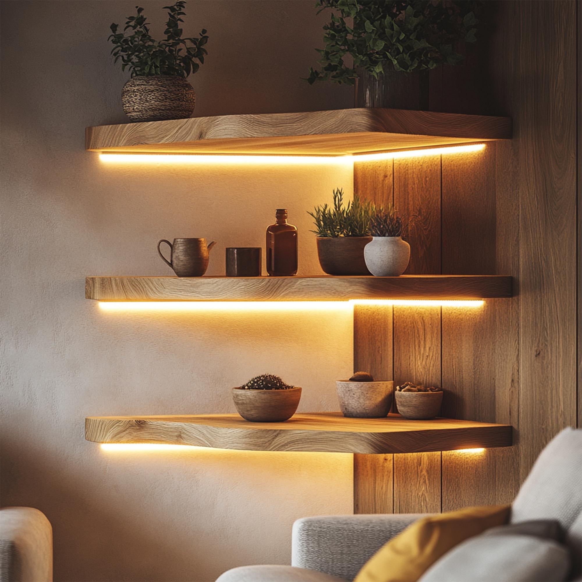 Luxury LED Floating Wall Shelves – Set of 3
